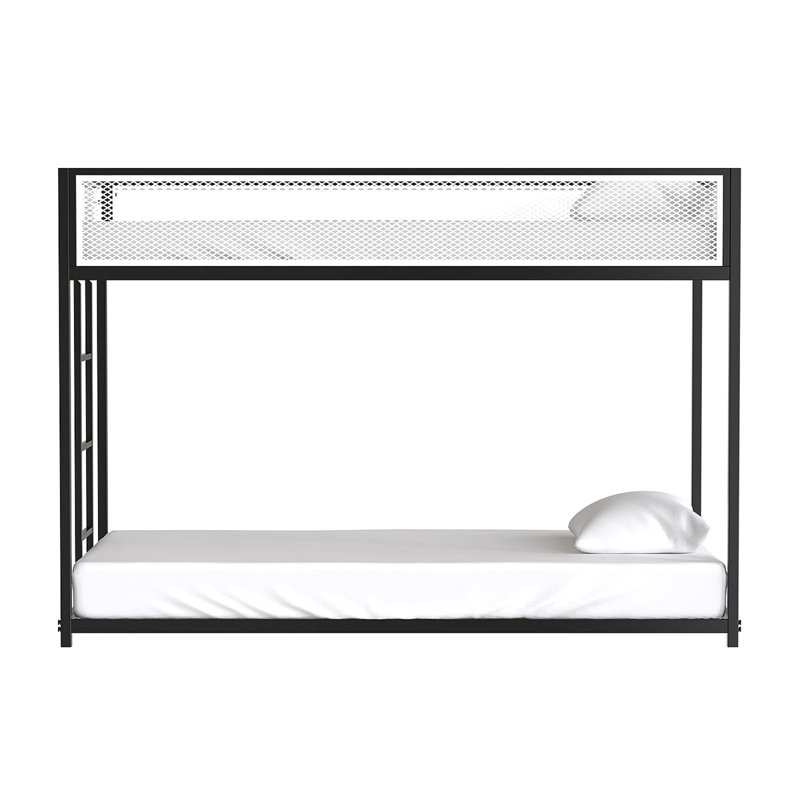 Fabrication en métal de style contemporain avec lit superposé attaché pour matelas