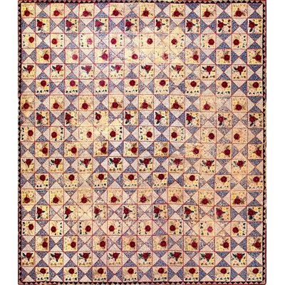 Tapis antique en laine multicolore American Hooked