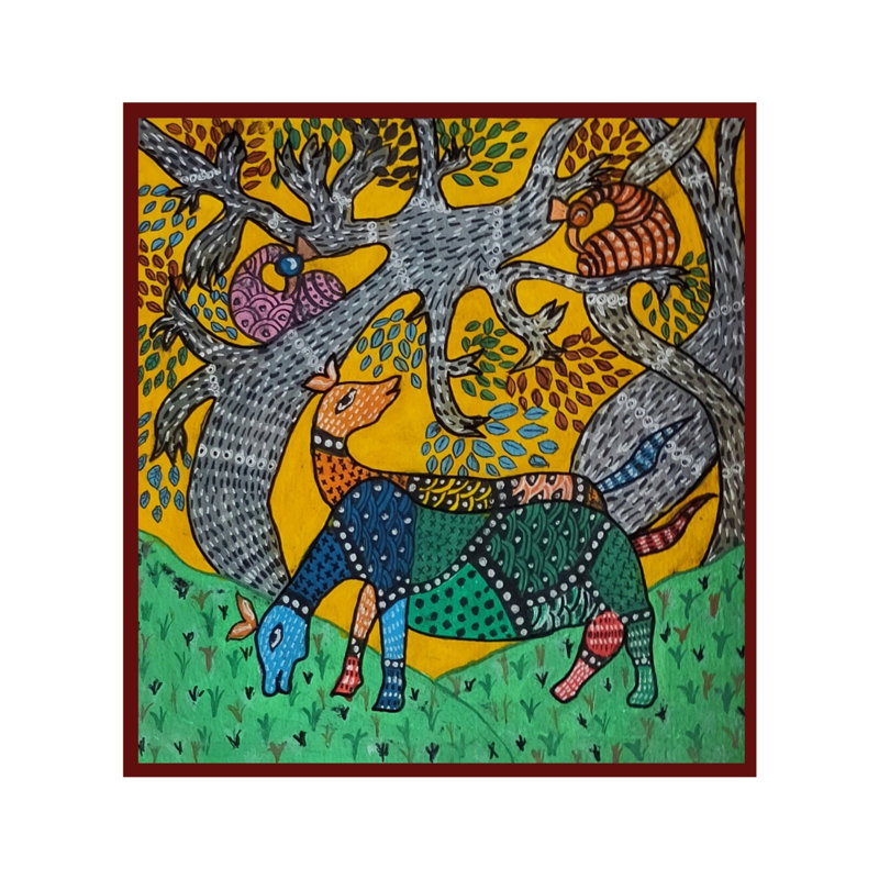 «Wild Life Gond» par Deekha Salame | Aquarelle sur papier