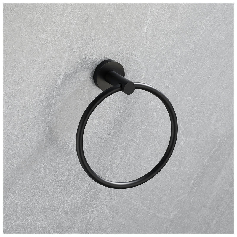 Matte Black Metal Bathroom Hardware Accessories Set, 5 Pieces