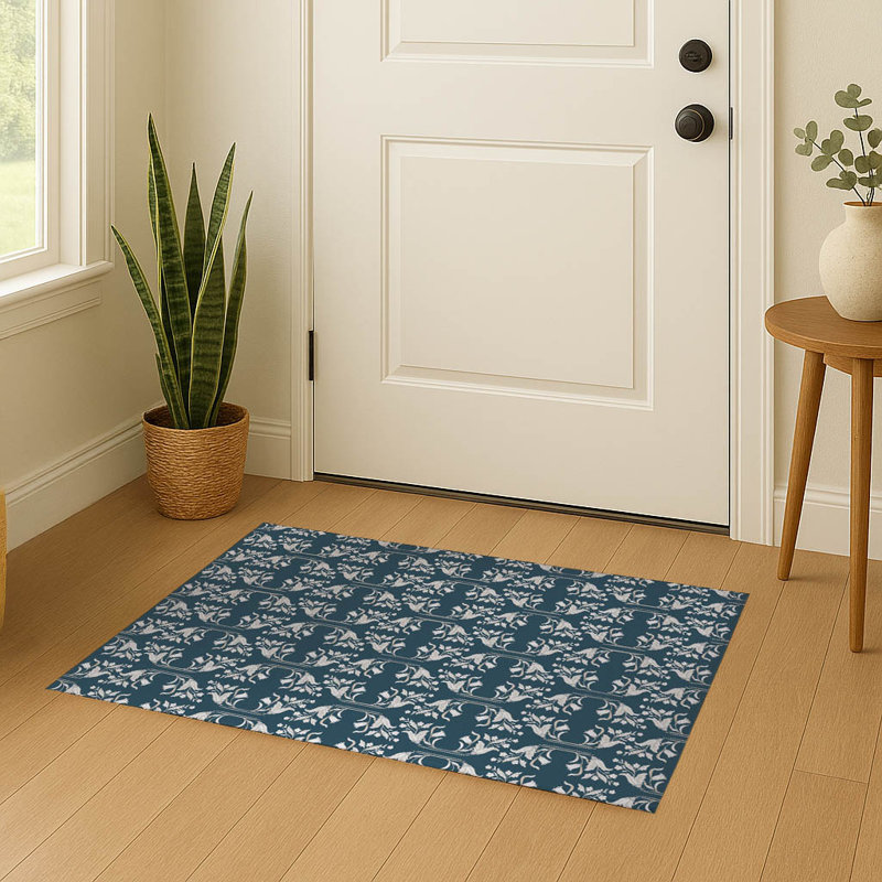 Mira Ultra-thin Indoor Doormat, Teal, 60" W x 84" L