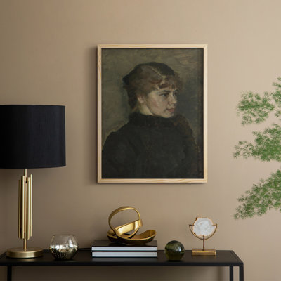 «Vintage Portrait Print CXLVII», reproduction encadrée - bois massif