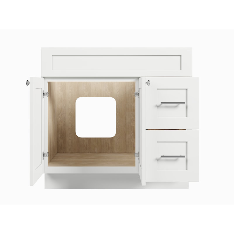 Meuble-lavabo de 36 po avec tiroir Disar, Blanc