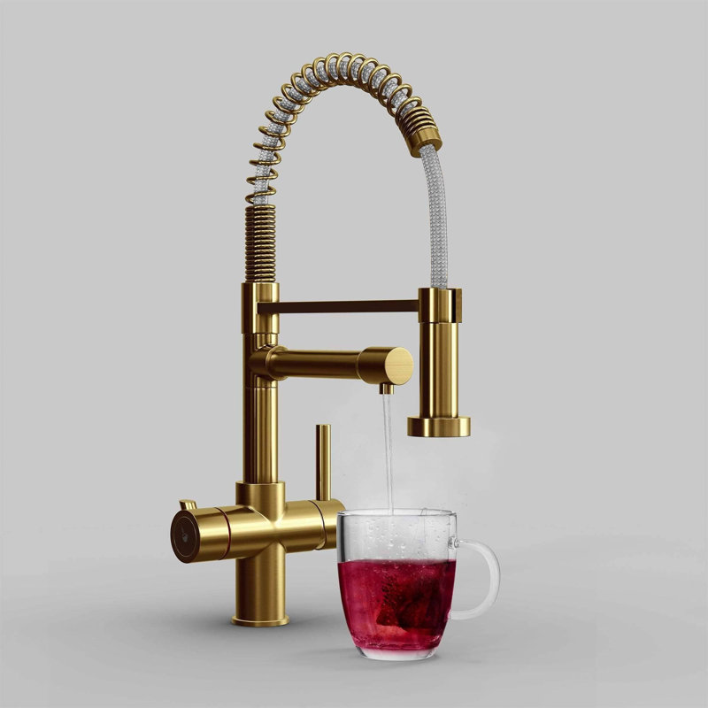 Fohen Pull Out Touch Kitchen Faucet, Brushed Gold