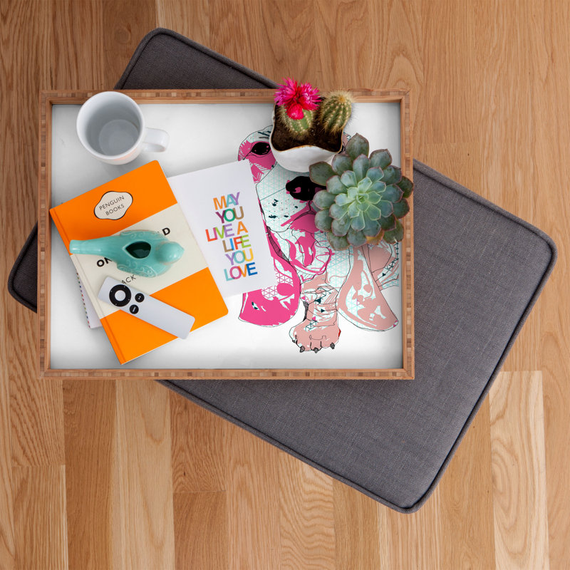 Plateau de table repose-pieds/café bassett Casey Rogers, H 1,75 po x l 18 po x p 14 po