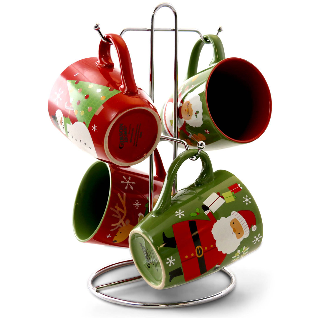 Gibson Home Santa Smile 4 Piece Coffee Mug Set Gibson Home