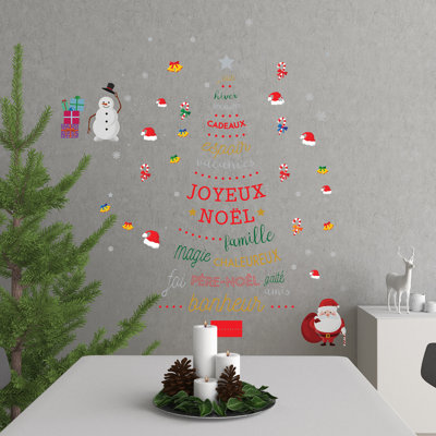 Décalcomanie murale père noël français quote tree