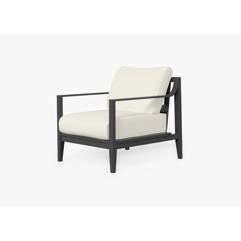 Fauteuil d'extérieur blanc en aluminium , Crème Palissades, Noir, noir, noir, noir
