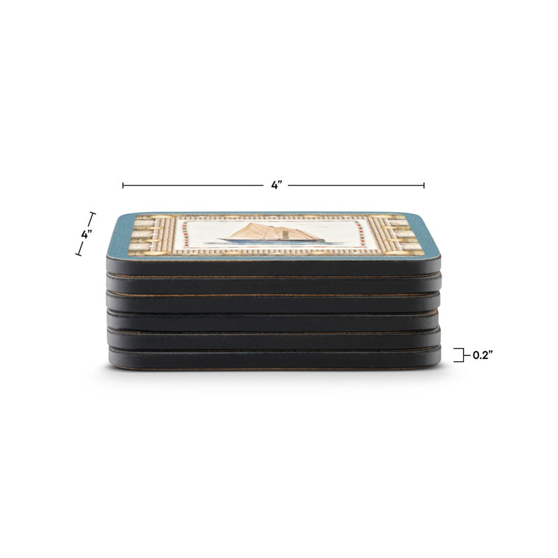 Pimpernel Coastal Breeze Coasters 4"X 4"