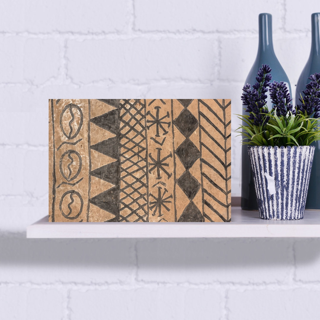 African Tribal Patterns Abstract Geometric Rustic Wall Art Print