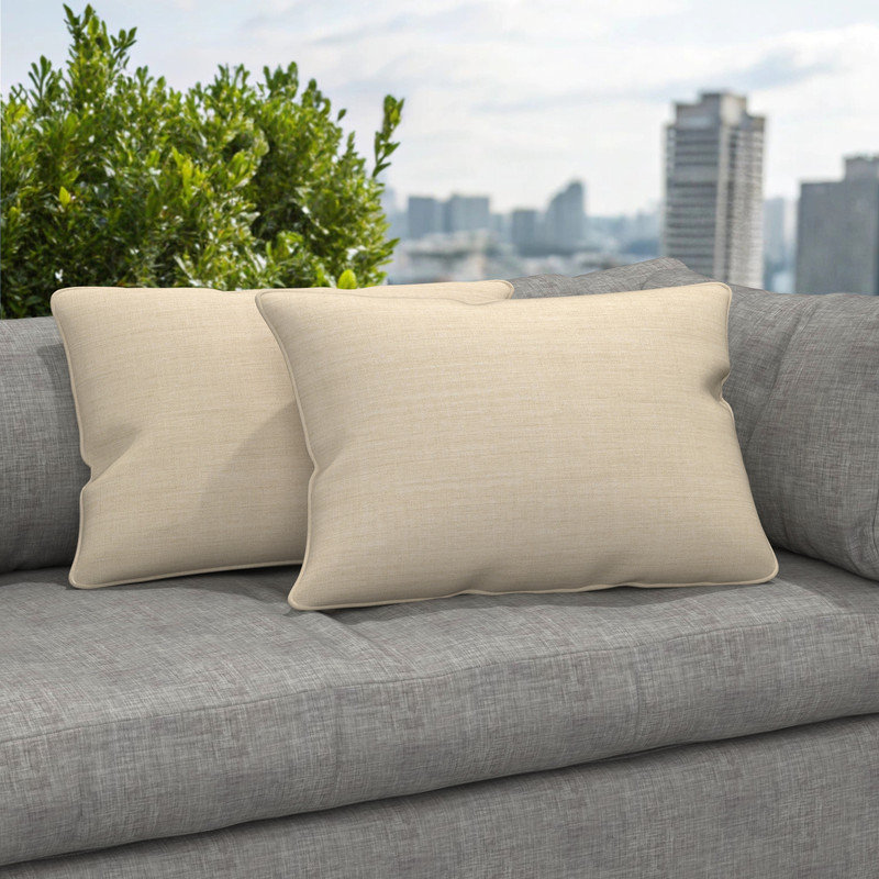 Coussins décoratifs Sunbrella® pour l'intérieur et l'extérieur, coussins rectangulaires avec housses, Toile lin