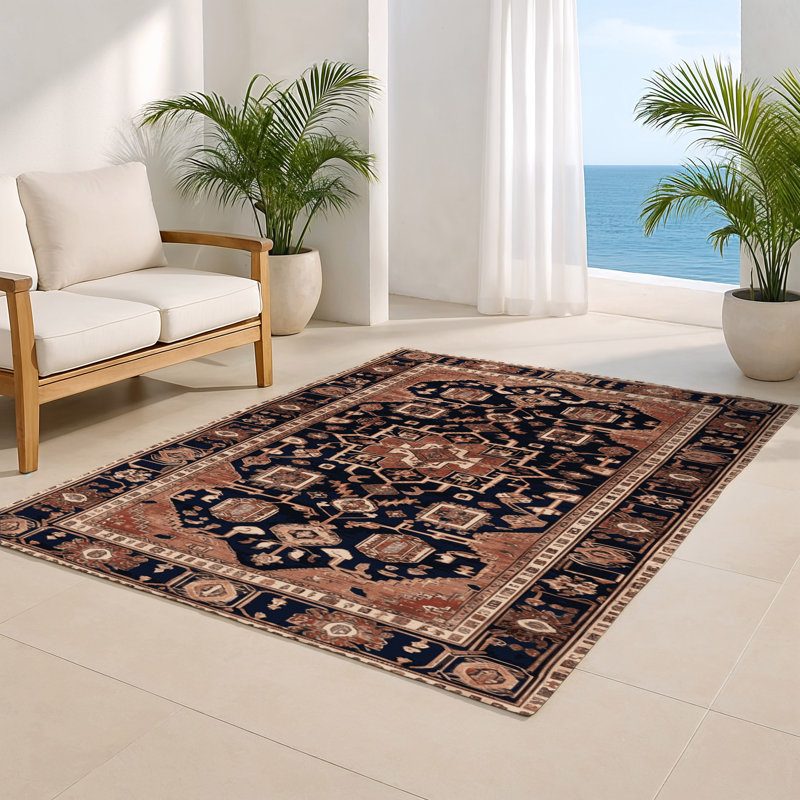 Persian Brown Indoor and Outdoor Area Rug, Rectangle 2' x 3'