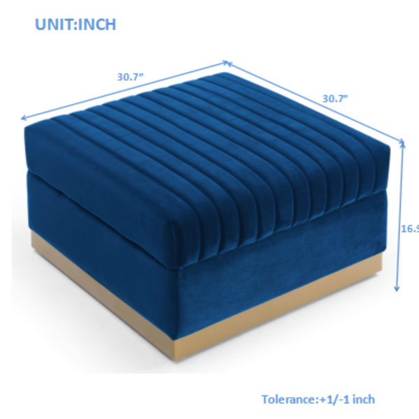 Mercer41 Big Size Modern Foot Rest - Vertical Channel Velvet ...