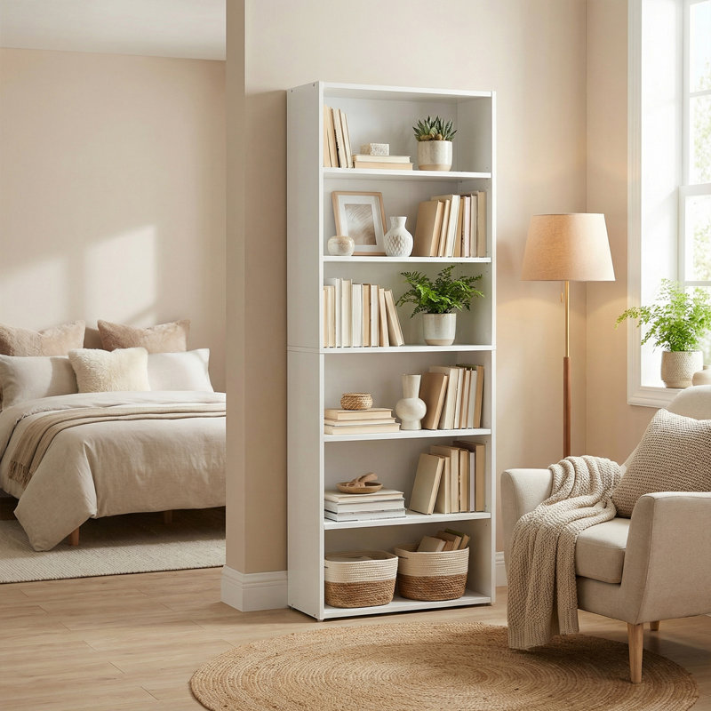 Sylvan 6 Tier 63" H x 24" W Standard Bookcase, White