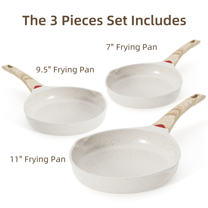 Panset9506 Aluminum Non-Stick Frying Pan Set, Beige