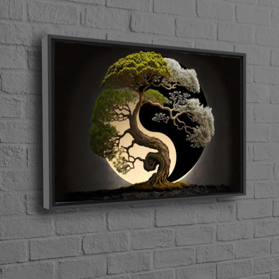 Toile de coton moderne suspendue au mur Yin Yang