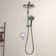 8" Rainfall Round Wall Mount Shower System Shower Faucet with Handheld Spray