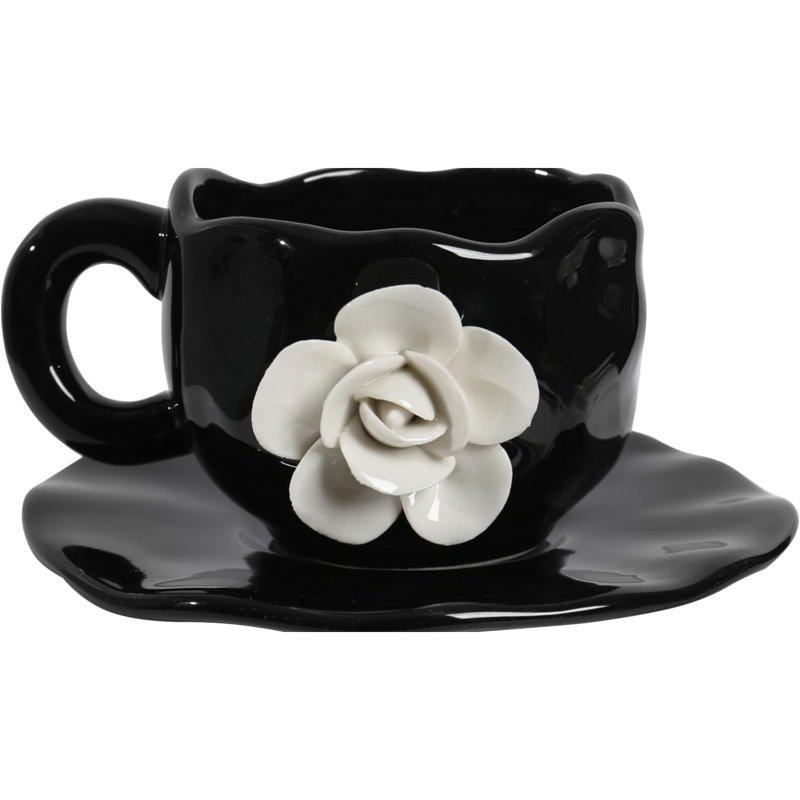 Ensemble de tasses à café et soucoupes en céramique 11 oz