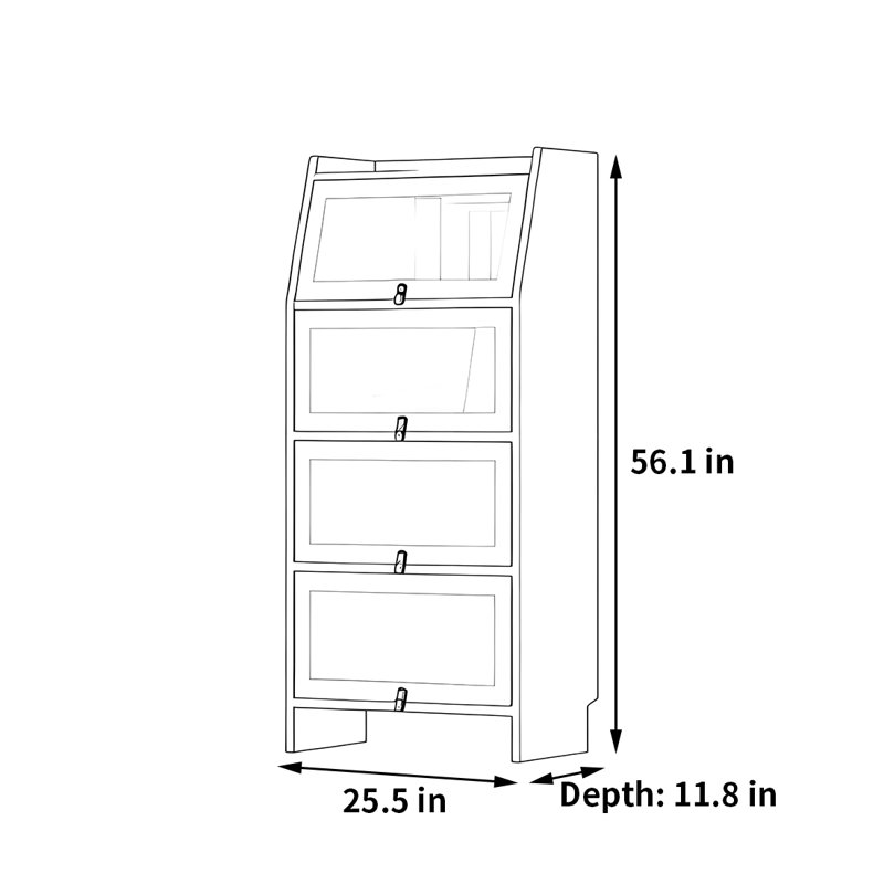 Bibliothèque durable et de haute qualité, (4 tablettes) H 56,1 po x l 25,5 po x P 11,8 po, Marron foncé