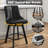 Swivel Bar Stool of 1 / 2, 24" Counter Height Bar Stool with Back, PU Leather Upholstered Counter Stool with Solid Wood Legs for Kitchen, Home Bar-395118673-394818103