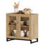 Armoire d'appoint moderne avec 2 portes en verre, commode d'appoint multifonctionnelle avec grand rangement et tablette réglable-934409846