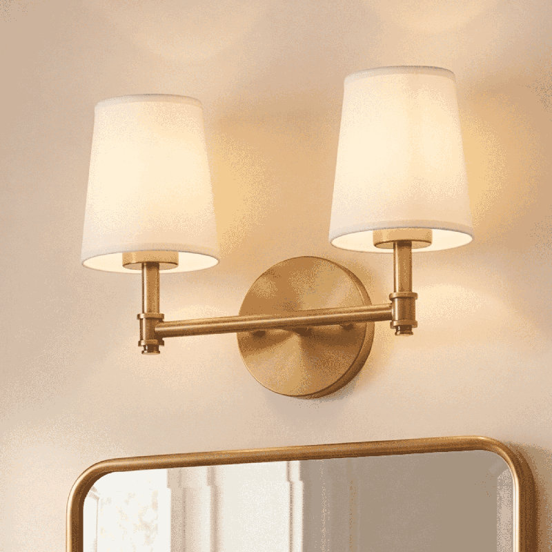 Edin 2-Light Dimmable Brass Vanity Light