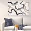 Abstract Paths of Life Beige Modern Black Canvas Wall Art Print-822691958