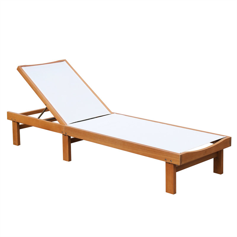 Chrishad Outdoor Eucalyptus Wood Chaise Lounge