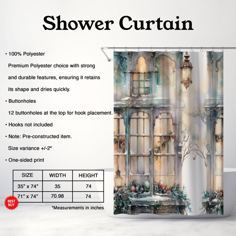 Rideau de douche Christmas Yard - Premium, H 74 po x l 71 po