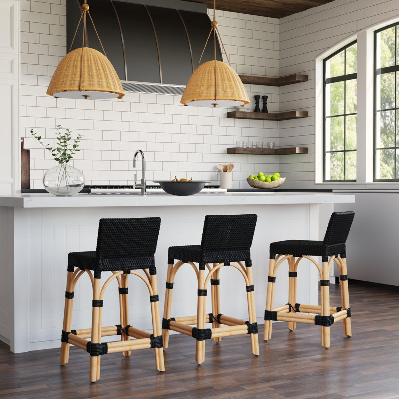 Tabouret de bar 24,5 po Estella, Noir, noir, noir, noir, Tabouret de comptoir (siège d'une hauteur de 24 p