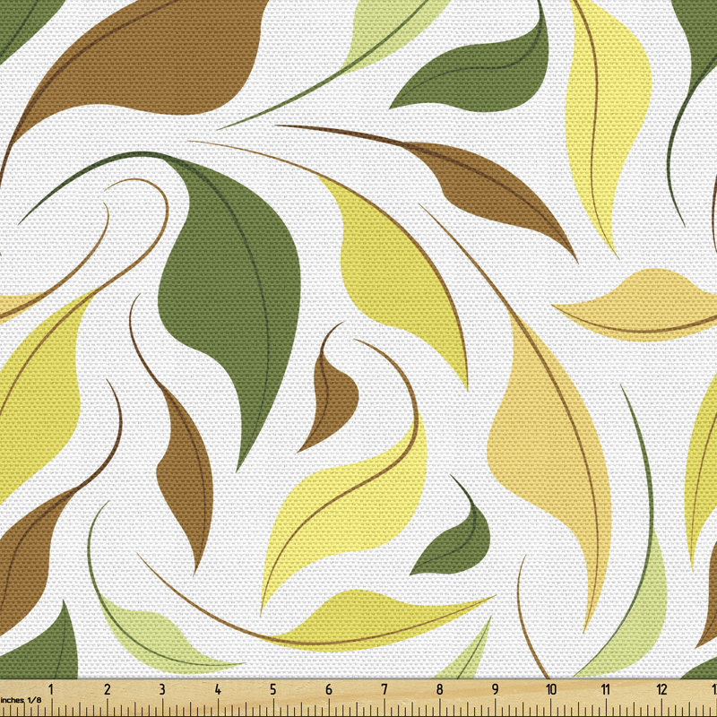 Chelcie Seasonal Falling Leaves Print Garden Elements Multi-Purpose Fabric