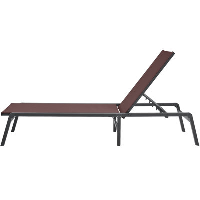 Chaise longue d'extérieur réglable à 5 positions pour 2 chaises longues