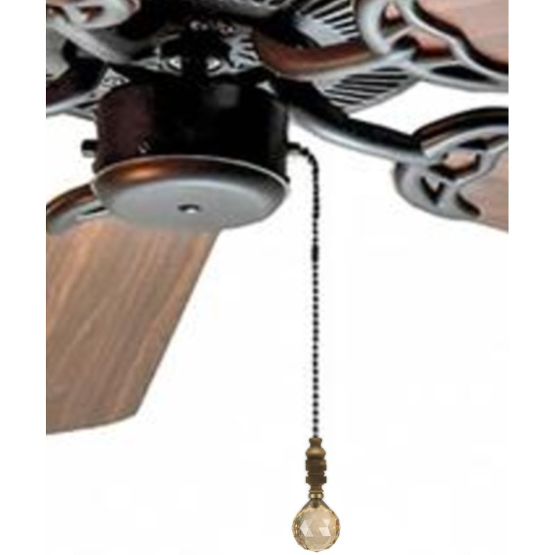 Stephanov Faceted Crystal Ball Ceiling Fan Pull Chain