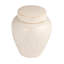 Pot décoratif décoratif en grès gravé au gingembre avec motif, couvercle et glacis réactif, blanc