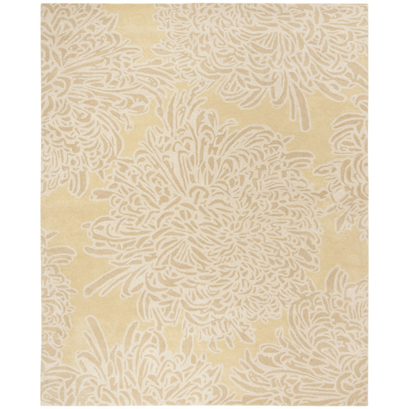 Coreatha Martha Stewart Hand Tufted Wool Floral Rug, Rectangle 4' x 6'