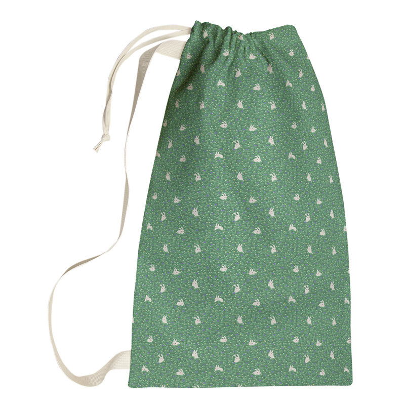 Sac à linge lapin lapin, Grand (H 76,5 po x l 29,5 po x P 1,5 po), Vert clair