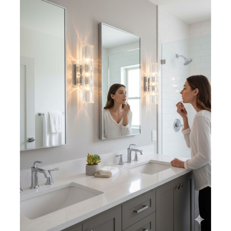 Basug 3-Light Transitional Crystal Wall Sconce