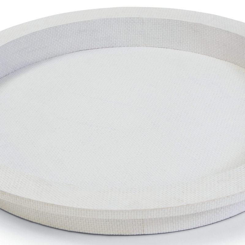 Aegean Rattan Decorative Tray, White