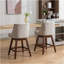 Tabouret de bar pivotant à hauteur de comptoir, ensemble de 2 tabourets de bar rembourrés à hauteur de siège de 26 po de hauteur, tissu ivoire-266236873