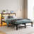 Kathlean Metal Bed Frame With Wooden Headboard, RGB Lights, Outlets & Charger, Storage Shelf, Noise-Free, No Box Spring Needed-589201465-589201476