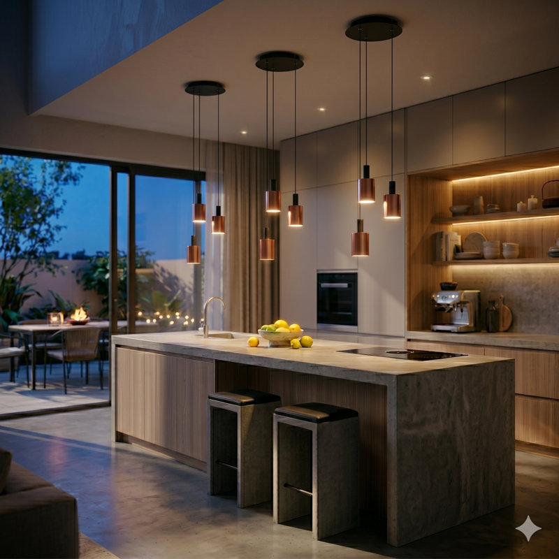 Essoura 3 - Light Cluster Pendant, Black/Copper