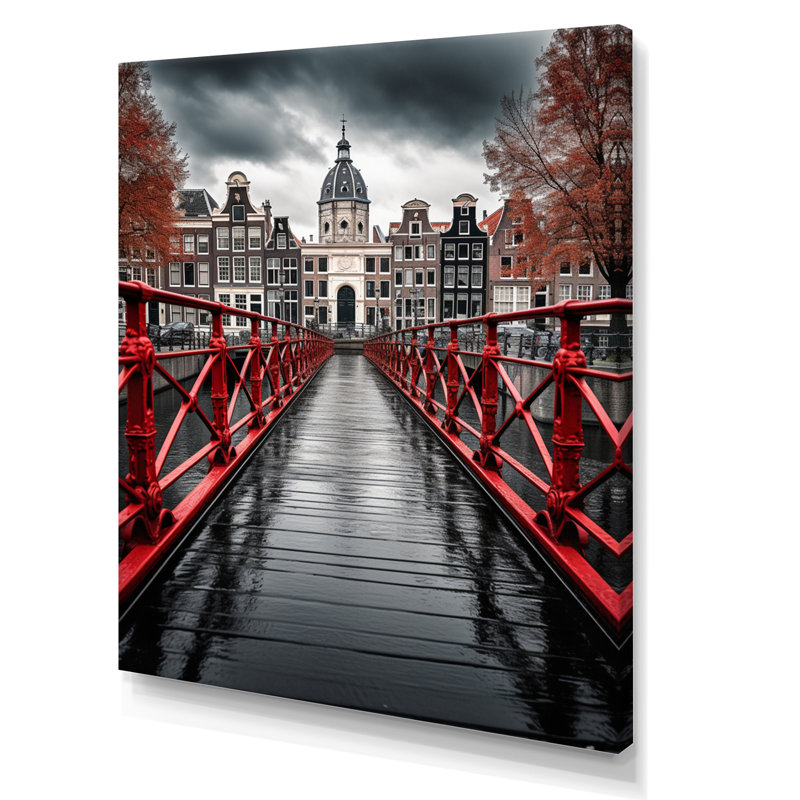 " Amsterdam Beautiful Cityscape I ", 40" H x 30" W x 1.5" D, Wrapped Canvas