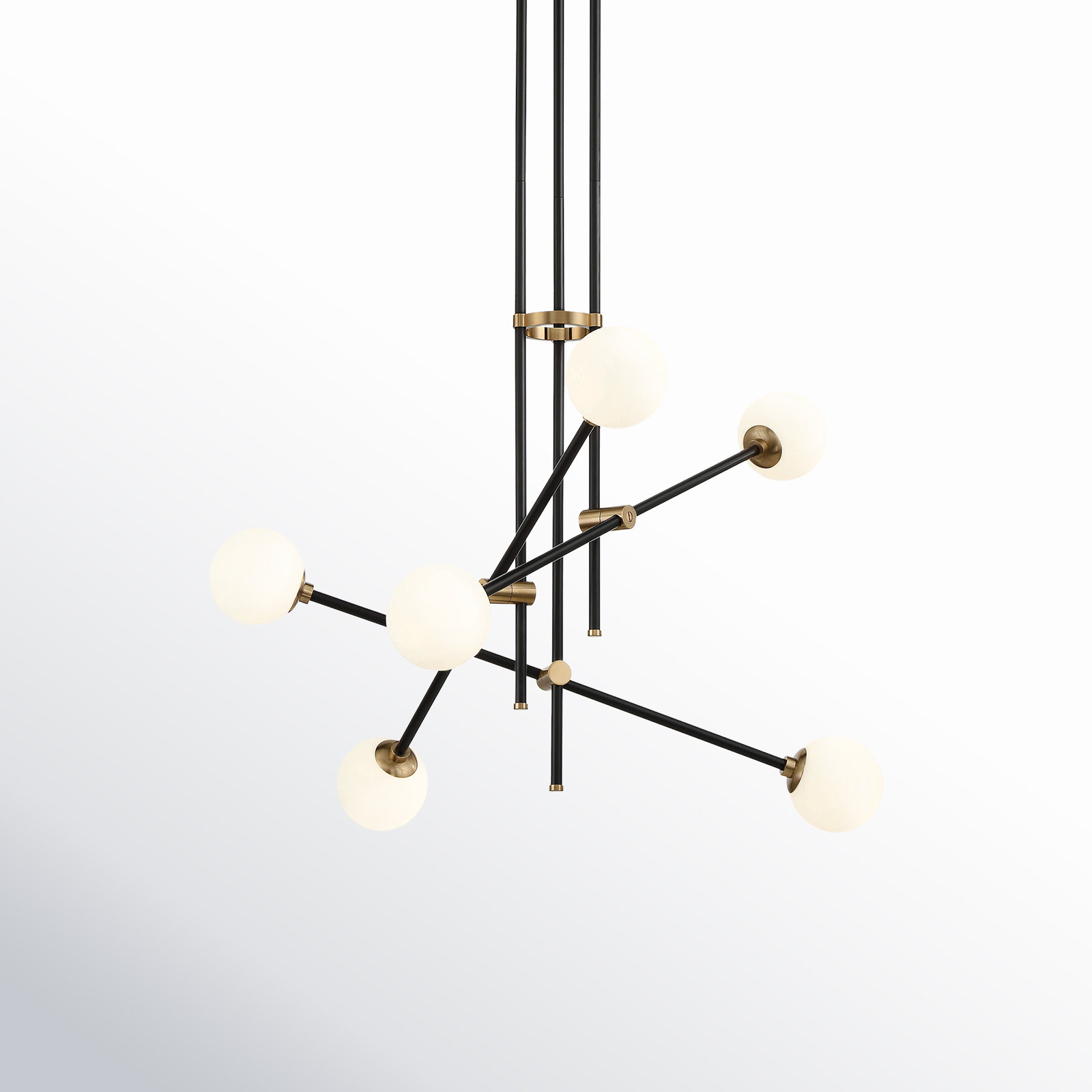 Fritz 6 Light Glass Dimmable Pendant