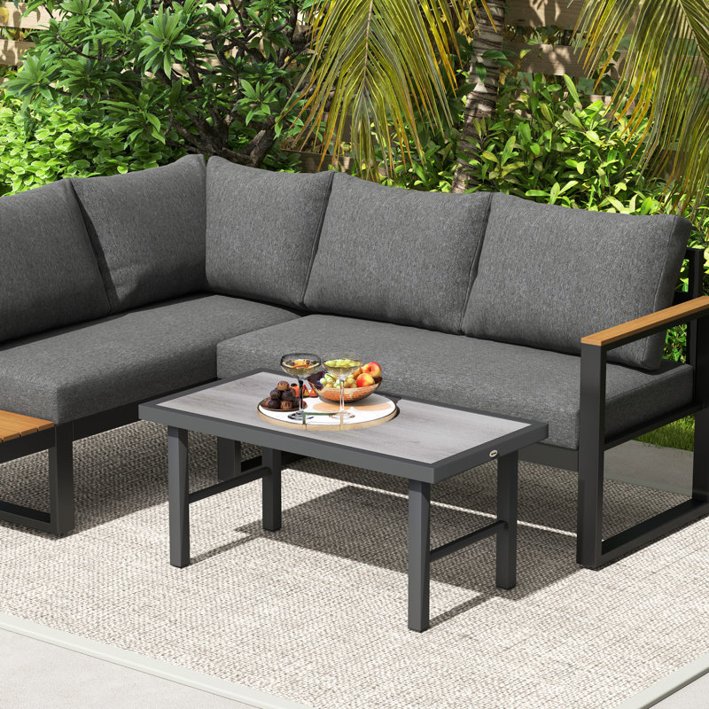 Rectangular 100Cm L Outdoor Coffee Table, Grey
