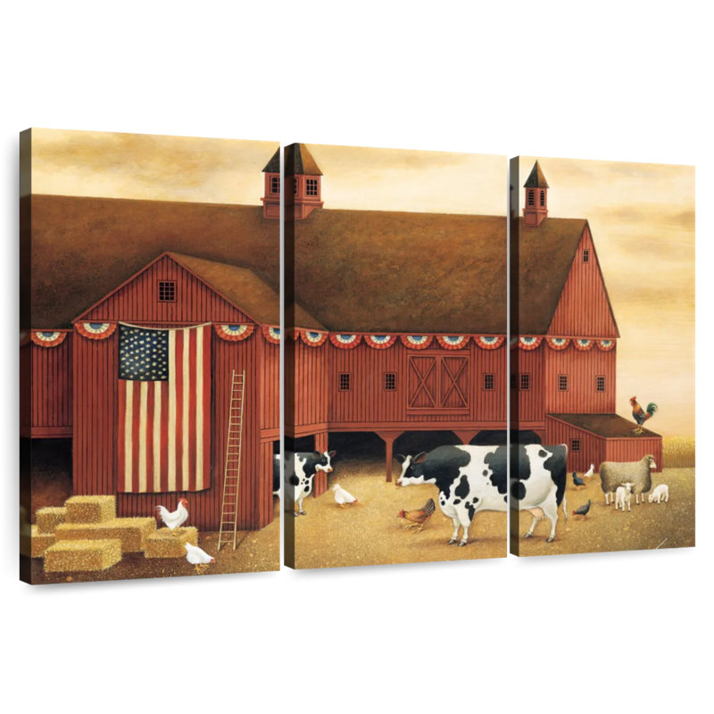 Lelend Fourth Of July Barn, 24" H x 38" W