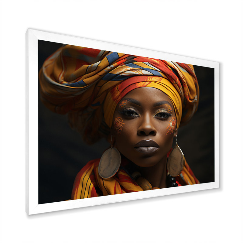 Voix sur toile, art africain-américain, H 24 po x l 32 po x P 1 po, Cadre photo blanc
