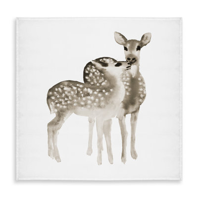 Sepia Fawns Love Deer Brown Tablecloth | Indoor/Outdoor Decor