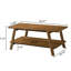 Table basse en noyer de style Mid-Century moderne, 3 tablettes avec tablettes de rangement
