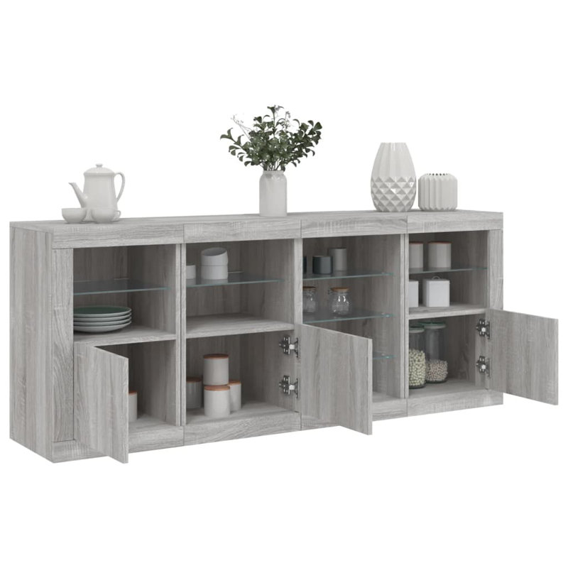Azarea 164 cm W Sideboard, Grey Sonoma