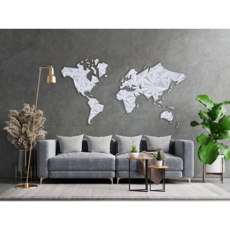 Geography Wall Decal, White